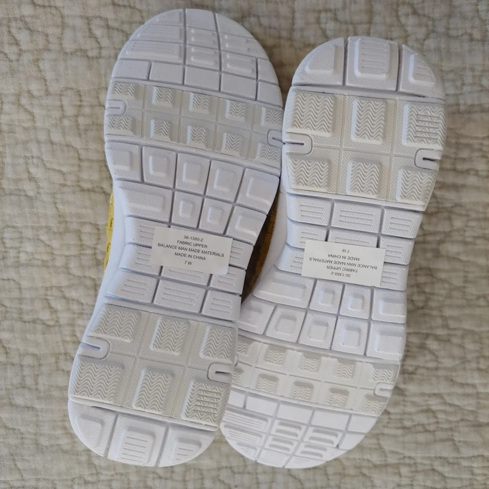 Comfort View Basket Weave Mary Jane, Size 7W, Yellow 🌻☀